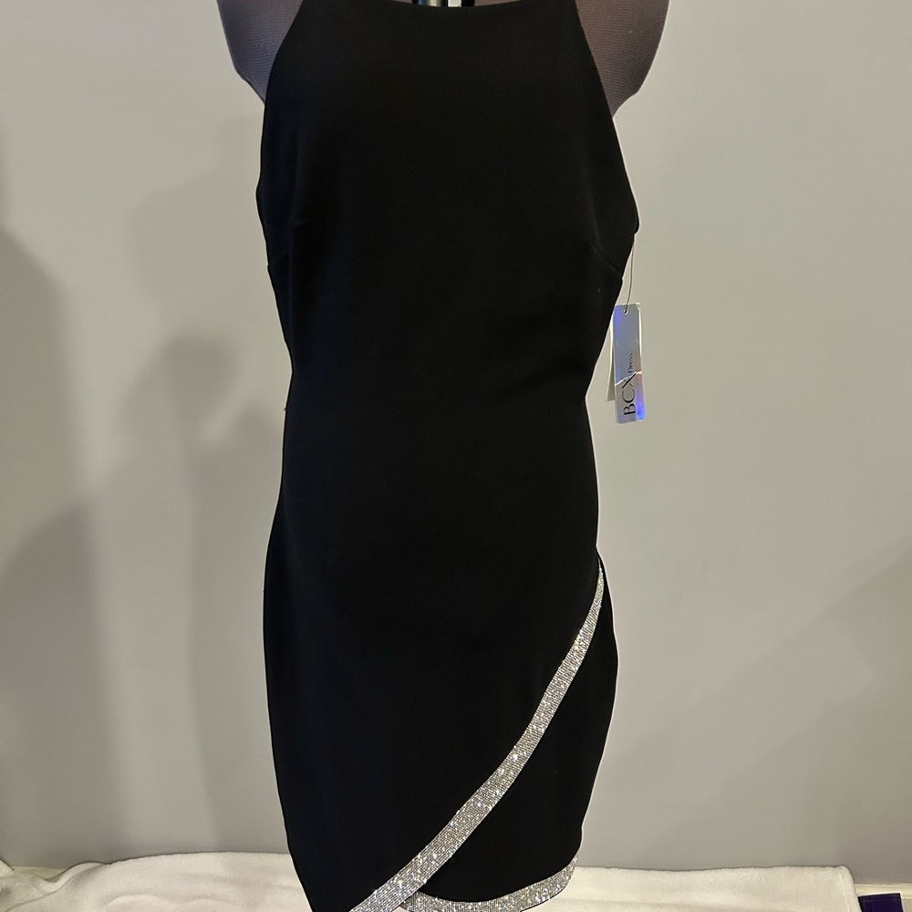 Elegant Black Dress with Silver Accents